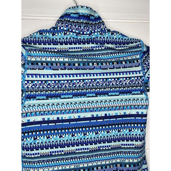 Nike Pro Women's Half Zip Pullover Blue Fair Isle Medium - Picture 7 of 7